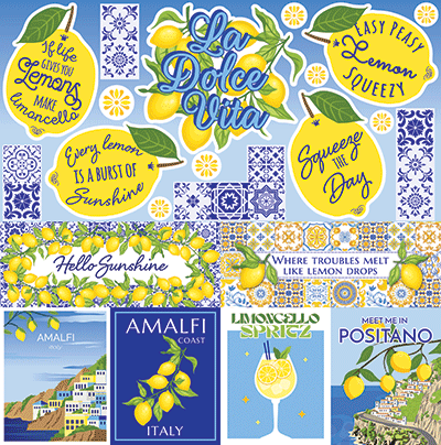 Amalfi: Amalfi 12x12 Sticker