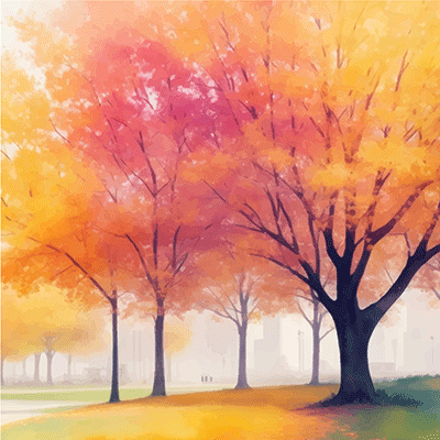 Autumn Reflections: Watercolor Autumn