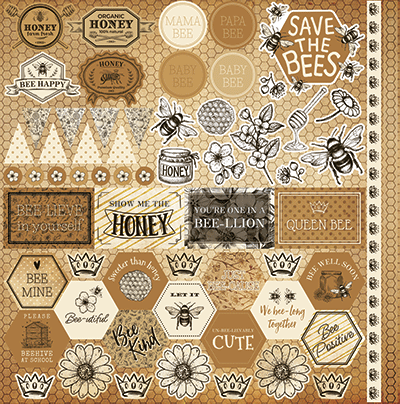 Bee Happy: Bee Happy 12x12 Sticker