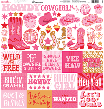 Cowgirl Party: Cowgirl Party 12x12 Sticker