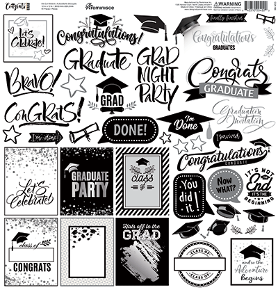 WS Congrats Grad: Congrats Grad 12x12 Sticker