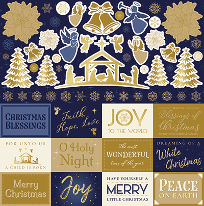 Christmas Blessings: Christmas Blessings 12x12 Sticker