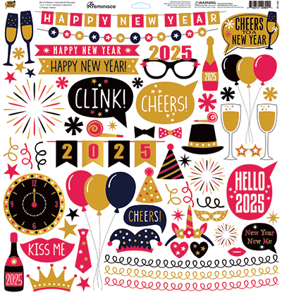 Cheers To A New Year: Cheers To A New Year 12x12 Sticker