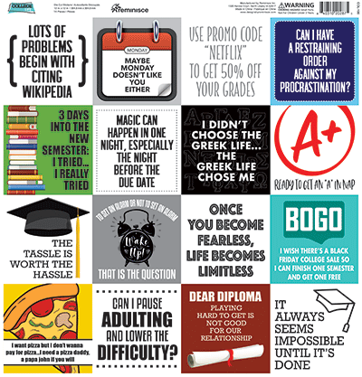 WS College Life: College Life 12x12 Sticker