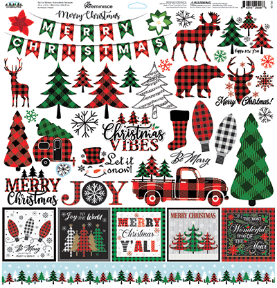 Christmas Plaid: Christmas Plaid 12x12 Sticker