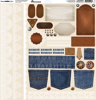Denim, Leather, and Lace: Denim, Leather, Lace 12x12 Sticker