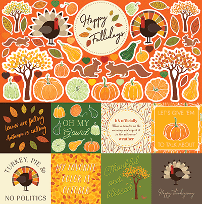 WS Happy Fallidays: Happy Fallidays 12x12 Sticker