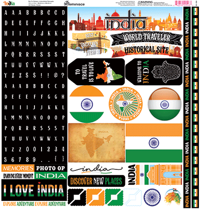 India: India 12x12 Sticker