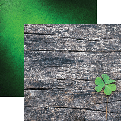 Irish Kiss: Shamrock on Gray Wood
