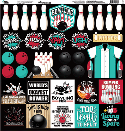 WS Let's Bowl: Let's Bowl 12x12 Sticker