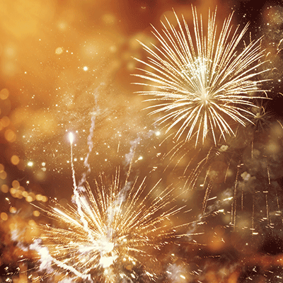 New Year Celebration: Gold Fireworks