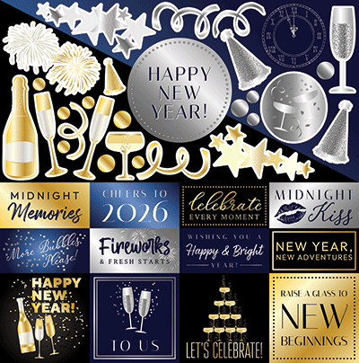 WS New Year Celebration 2026: New Year Celebration 12x12 Sticker