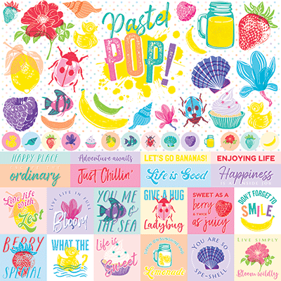 Pastel Pop: Pastel Pop 12x12 Sticker