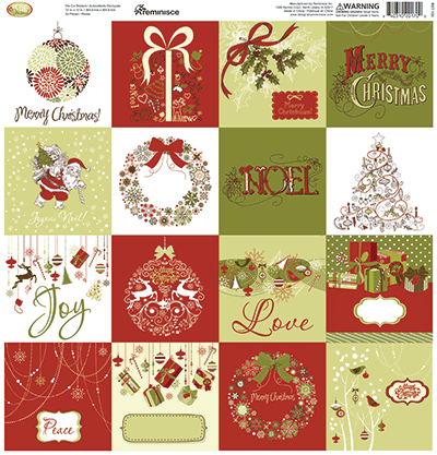 Retro Christmas: Retro Christmas 12x12 Sticker