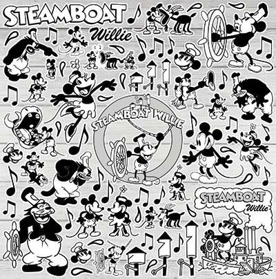 WS Steamboat Willie: Steamboat Willie 12x12 Sticker