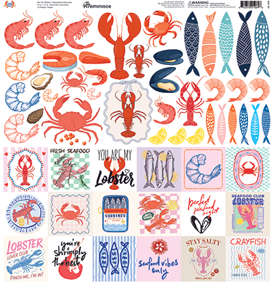 Seafood Shack: Seafood Shack 12x12 Sticker