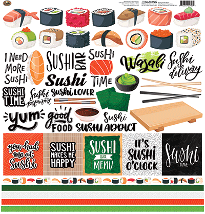 Sushi: Sushi 12x12 Sticker