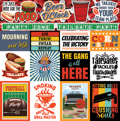 Tailgate Party: Tailgate Party 12x12 Sticker