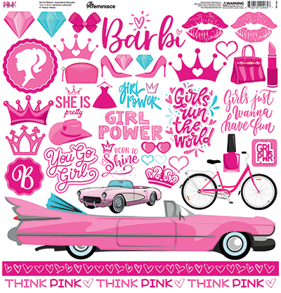 Think Pink: Think Pink 12x12 Sticker