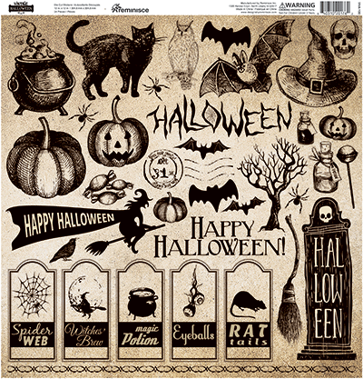 WS Vintage Halloween: Vintage Halloween 12x12 Sticker