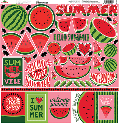 Watermelon Crawl: Watermelon Crawl 12x12 Sticker