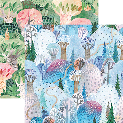 Watercolor Forest: Winter Forest