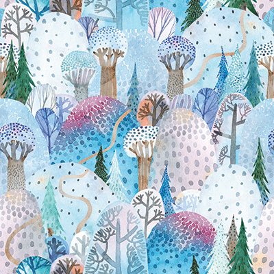Watercolor Forest: Winter Forest