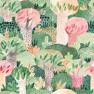 Watercolor Forest: Winter Forest