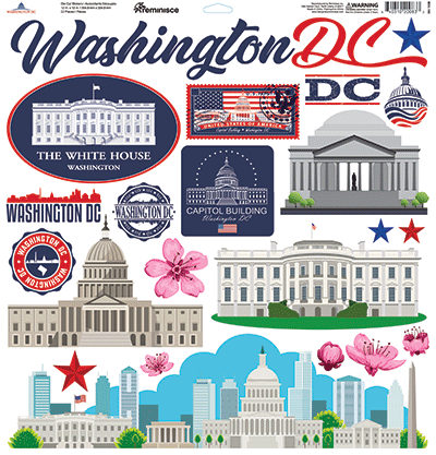 WS Washington DC: Washington DC 12x12 Sticker