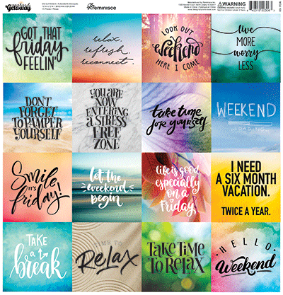 WS Weekend Getaway: Weekend Collection 12x12 Sticker