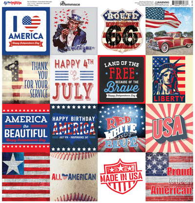 WS All American: All American 12x12 Square Sticker