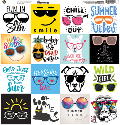 Beachin' Sunglasses: Beachin' Sunglasses 12x12 Sticker