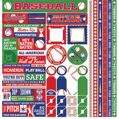 Baseball: Baseball 12x12 Multi Sticker