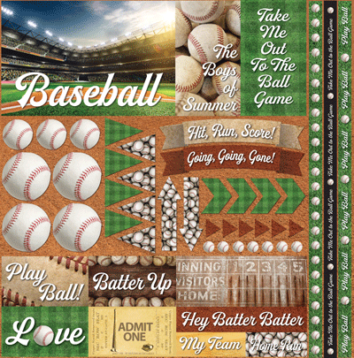 Baseball 2: 12 x 12 Elements Sticker
