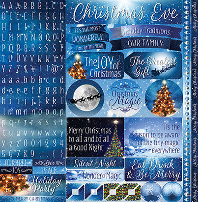 WS Christmas Eve: Christmas Eve 12x12 Alpha Variety Sticker
