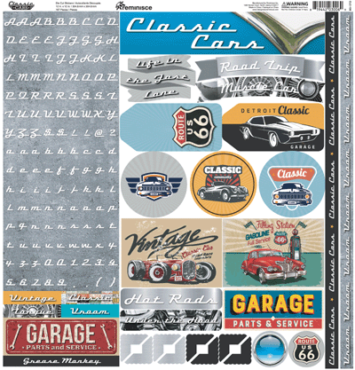 WS Classic Cars: Classic Cars 12x12 Alpha Sticker
