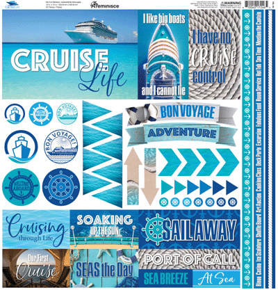 Reminisce Denim Leather and Lace 12x12 Sticker Sheet