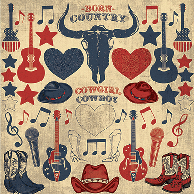 100% Country: 100% Country 12x12 Sticker