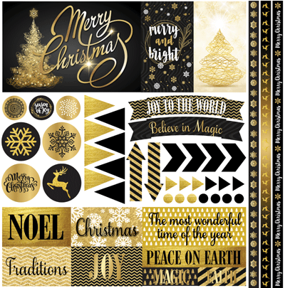 Elegant Christmas: 12x12 Elements Sticker