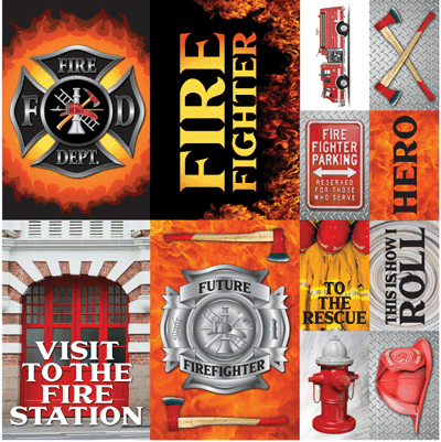 Firefighter: 12 x 12 Poster Sticker