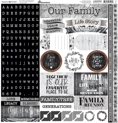 Family Story: Family Story 12x12 Alpha Sticker
