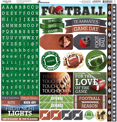 Game Day: Football: Football 12x12 Alpha Sticker