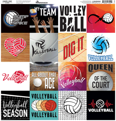 WS Game Day: Volleyball: Volleyball 12x12 Square Sticker