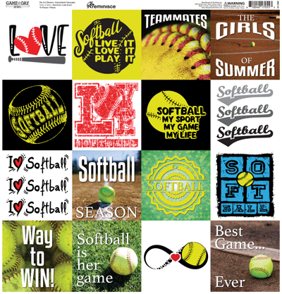 Game Day: Softball: Softball 12x12 Square Sticker