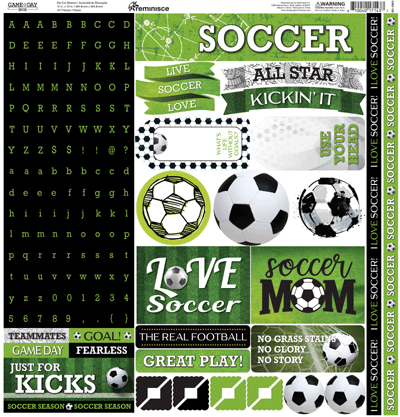 WS Game Day Soccer: Game Day Soccer 12x12 Alpha Sticker