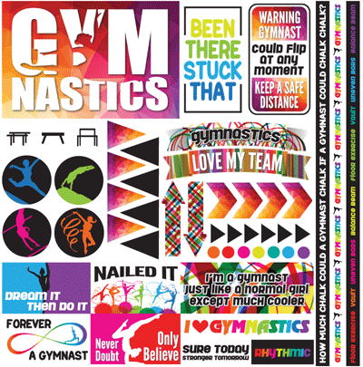 WS Gymnastics: Gymnastics 12x12 Sticker