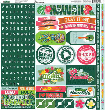 Hawaii: Hawaii 12x12 Sticker