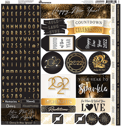 WS Happy New Year 2022: Happy New Year 2022 12x12 Sticker