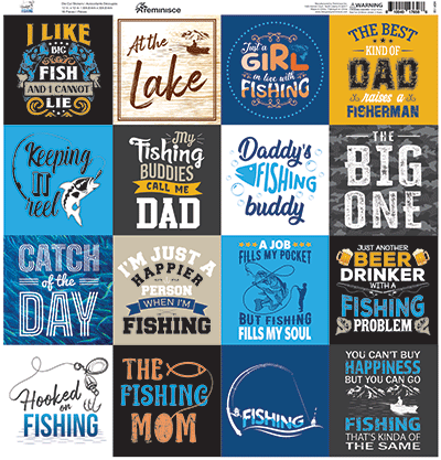 Hooked on Fishing: Hooked on Fishing 12x12 Sticker