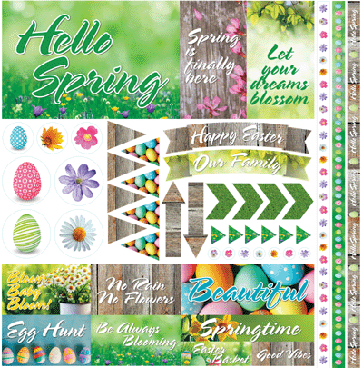 WS Hello Spring: Hello Spring 12x12 Sticker
